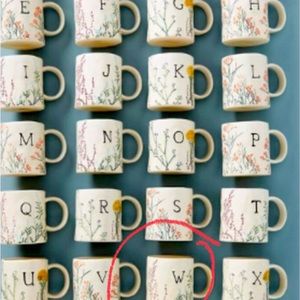 Anthropologie mug W  Dagny Spring Floral Monogram Mug